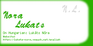 nora lukats business card